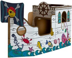 Kartonnen Piratenschip XL Bankers Box Play inkleurbaar