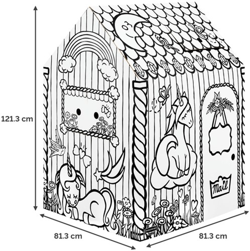Kartonnen speelhuis XL Eenhoorn Bankers Box Play inkleurbaar-2