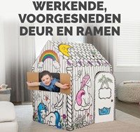 Kartonnen speelhuis XL Eenhoorn Bankers Box Play inkleurbaar-3