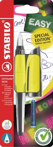 Vulpen STABILO Easybuddy medium neon geel blister à 1 stuk