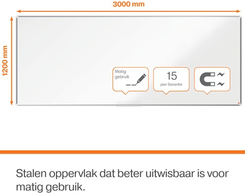 Whiteboard Nobo Premium Plus 120x300cm staal-2