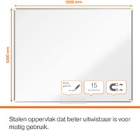 Whiteboard Nobo Premium Plus 120x150cm staal-2