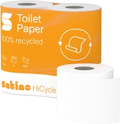 Toiletpapier Satino MT1 HiCycle 2-laags 4x400 vel wit 067900