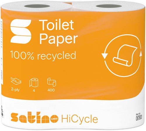 Toiletpapier Satino MT1 HiCycle 2-laags 4x400 vel wit 067900-2