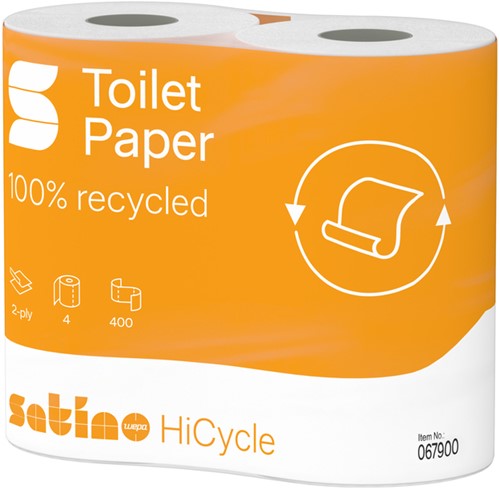 Toiletpapier Satino MT1 HiCycle 2-laags 4x400 vel wit 067900-3