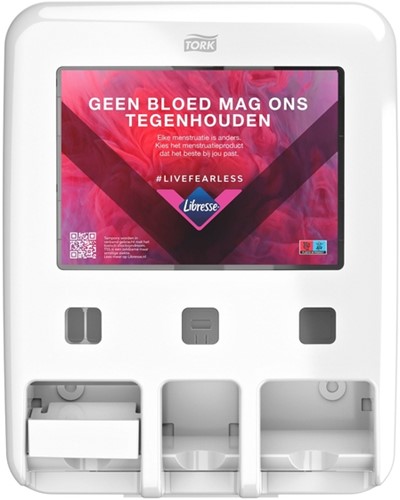 Dameshygiënedispenser Tork P1 P2 P3 Elevation wit 564050