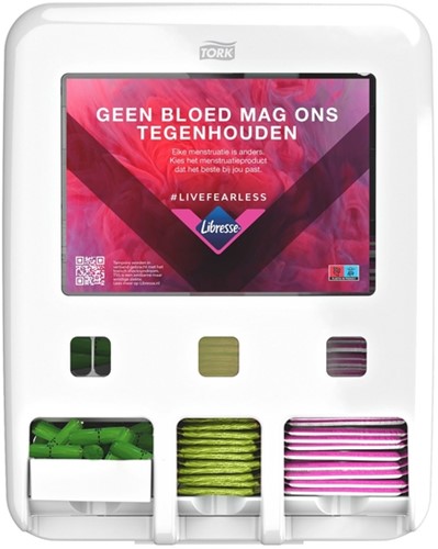 Dameshygiënedispenser Tork P1 P2 P3 Elevation wit 564050-2