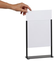 Kaarthouder Europel metaal met acryl bord A4 zwart-1