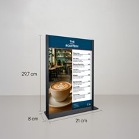 Kaarthouder Europel metaal met acryl bord A4 zwart-2