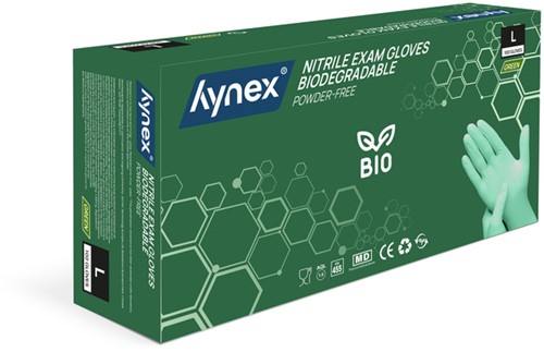 Handschoen Hynex nitril Bio L groen 3.5gr 100 stuks-2