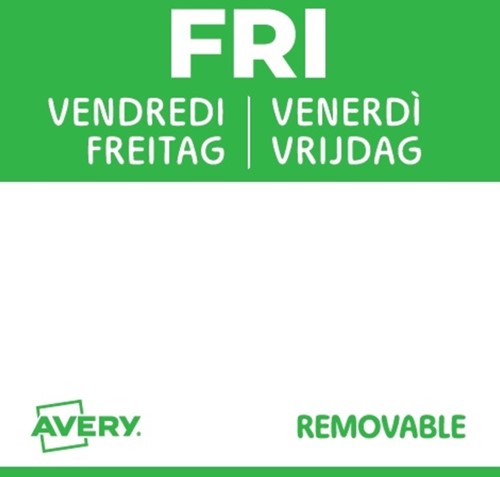 Etiket Avery HACCP vrijdag-groen 25x25mm 1000 stuks-2