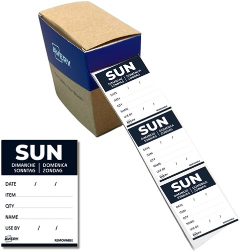 Etiket Avery HACCP zondag-zwart 40x56mm 500 stuks