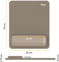Muismat met polssteun Fellowes Breyta zand-2