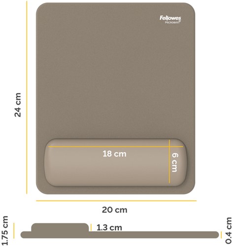 Muismat met polssteun Fellowes Breyta zand-2