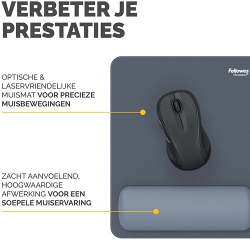 Muismat met polssteun Fellowes Breyta blauw-3