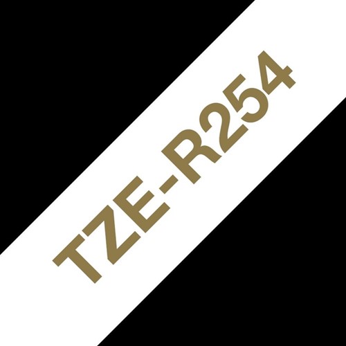 Labeltape Brother P-touch TZe-R254 24mm goud op wit-2