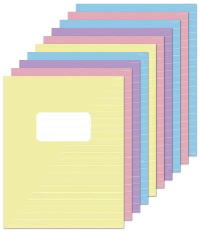 Schrift Kangaro A5 lijn 160 pagina's 60gr pastel assorti 10 stuks