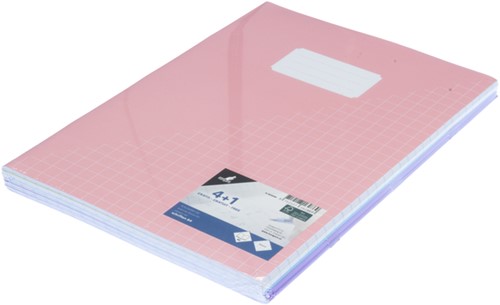 Schrift Kangaro A4 ruit 10mm 160 pagina's 60gr pastel assorti 5 stuks-2