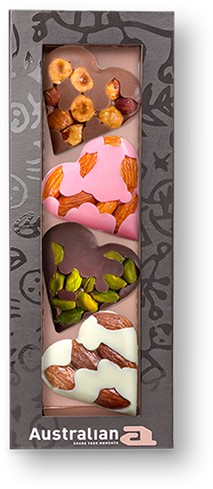 Chocolade Australian hartjes doos 4 stuks