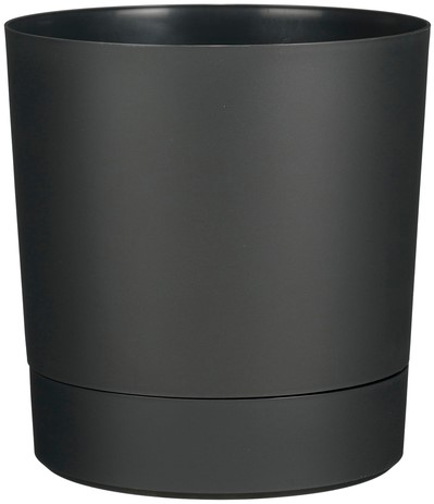 Plantenpot Mica Coco met schotel rond hoogte 23,5 Ø22,5 cm antraciet