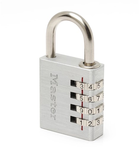 Hangslot MasterLock combinatieslot aluminium 40mm