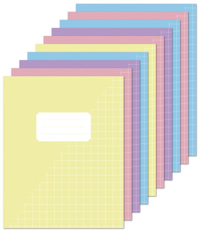 Schrift Kangaro A5 ruit 10mm 80 pagina's 60 gram assorti pastel 10st