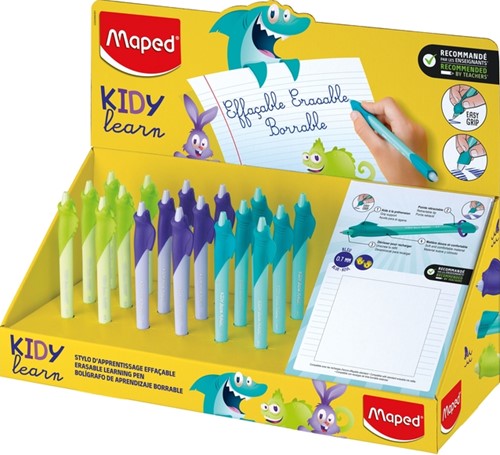 Oefenpen Maped Kidy Learn Magic uitwisbaar display à 18 stuks assorti