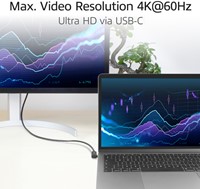 Kabel ACT USB-C standaard naar USB-C hoek 10Gbps 2m-2