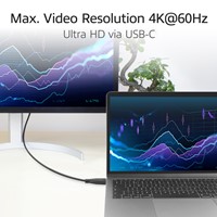Kabel ACT USB-C standaard naar USB-C hoek boven/beneden 10Gbps 2m-2
