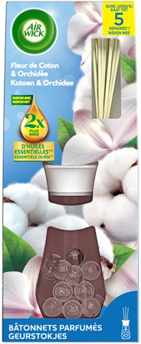Geurstokjes AirWick Essential Oil Katoen & Orchidee 25ml