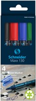 Viltstift permanent Schneider Maxx 130 rond 1-3mm assorti 4 stuks