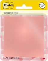 Memoblok Post-it 3M 73x73mm Transparant roze
