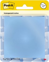 Memoblok Post-it 3M 73x73mm Transparant blauw