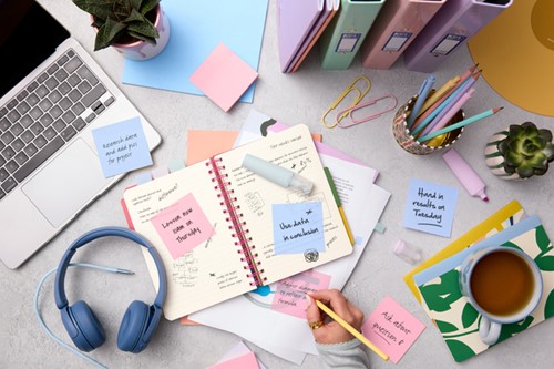 Memoblok Post-it 3M 73x73mm Transparant blauw-3