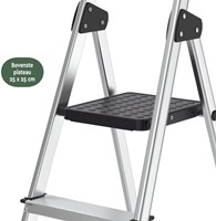 Huishoudtrap BRASQ  aluminium SLA400 zilver 4-treden-1