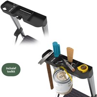Huishoudtrap BRASQ  aluminium SLA400 zilver 4-treden-3