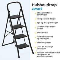 Huishoudtrap BRASQ 4 treden SLM400 zwart-1