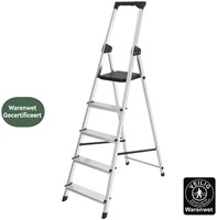 Huishoudtrap BRASQ  aluminium SLA500 zilver 5-treden-2