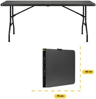 Vouwtafel BRASQ 180x70x74cm FT180 zwart-2
