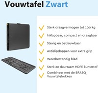 Vouwtafel BRASQ 180x70x74cm FT180 zwart-4