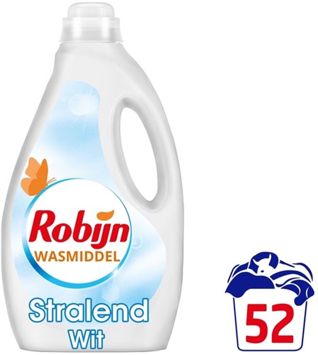 Wasmiddel Robijn vloeibaar 2,6L stralend wit 52 scoops