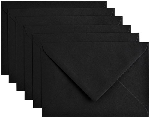 Envelop Papicolor C6 114x162mm ravenzwart 6/st