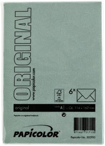Envelop Papicolor C6 114x162mm dennengroen 6/st-3