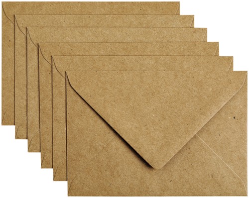Envelop Papicolor C6 114x162mm kraft bruin 6/st