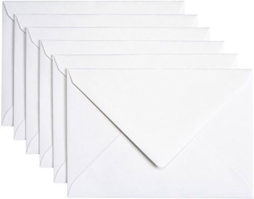 Envelop Papicolor C6 114x162mm parelwit 6/st