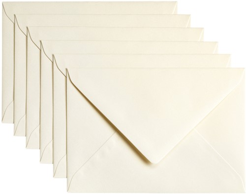 Envelop Papicolor C6 114x162mm ivoor 6/st