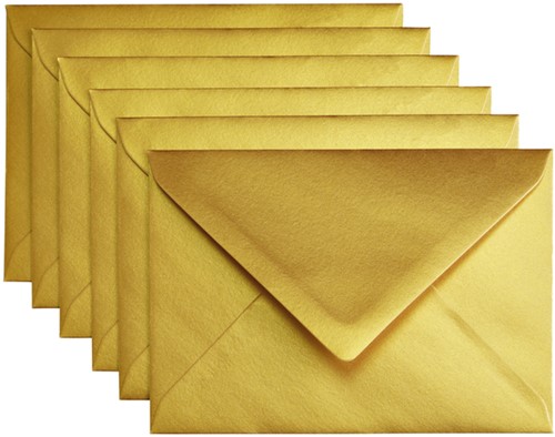 Envelop Papicolor C6 114x162mm goud 6/st