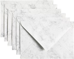 Envelop Papicolor C6 114x162mm marble grijs 6/st