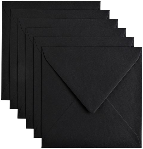 Envelop Papicolor 140x140mm ravenzwart 6/st