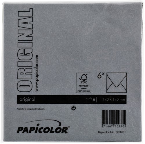 Envelop Papicolor 140x140mm ravenzwart 6/st-3